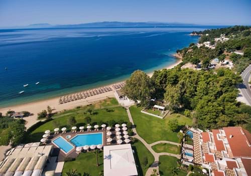 Pool & Beach at Princess Resort Skiathos, Aghia Paraskevi, Skiathos, Greece.
